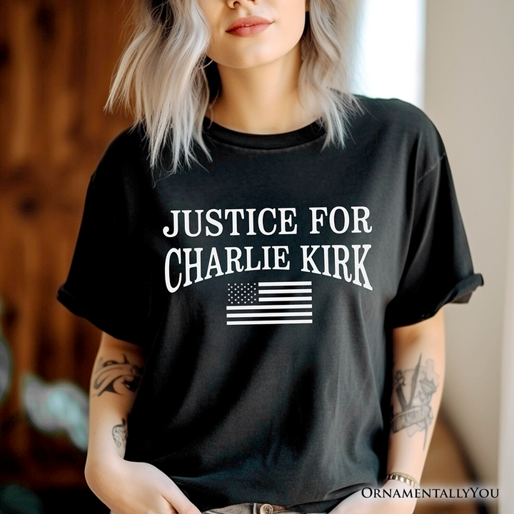Justice For Charlie Kirk Memorial T-Shirt, Patriot Pray Tee