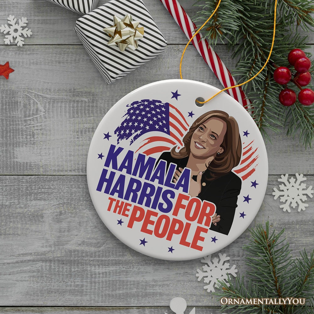 Kamala Harris for the People 2024 Election Ornament, Gift for Democratic Supporter OrnamentallyYou 