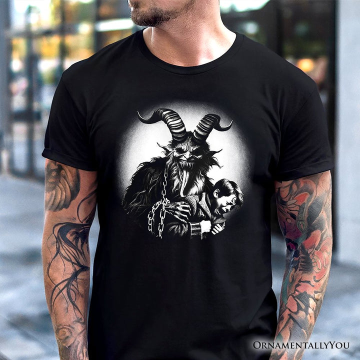 Krampus Spooky Portrait T-Shirt, Horror Villain Theme Halloween Tee T-Shirts OrnamentallyYou 