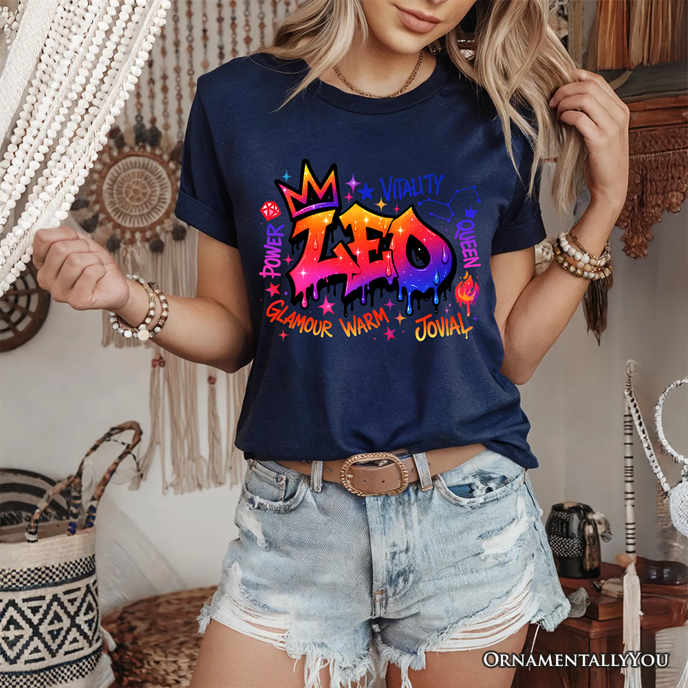 Leo Graffiti Zodiac T-Shirt, Street Style Astrology Horoscope Tee