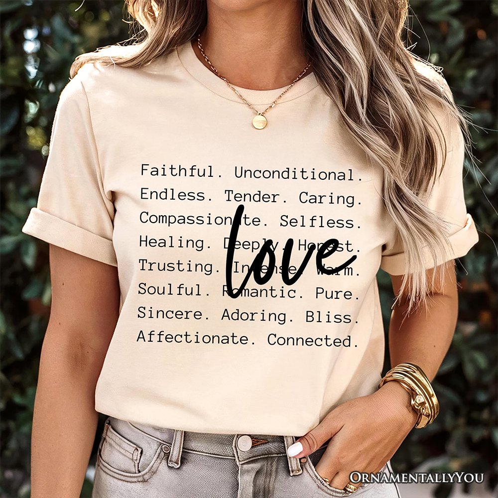 Love Definition Words T-Shirt, Minimalist Valentine Inspirational Love Tee T-Shirts OrnamentallyYou 
