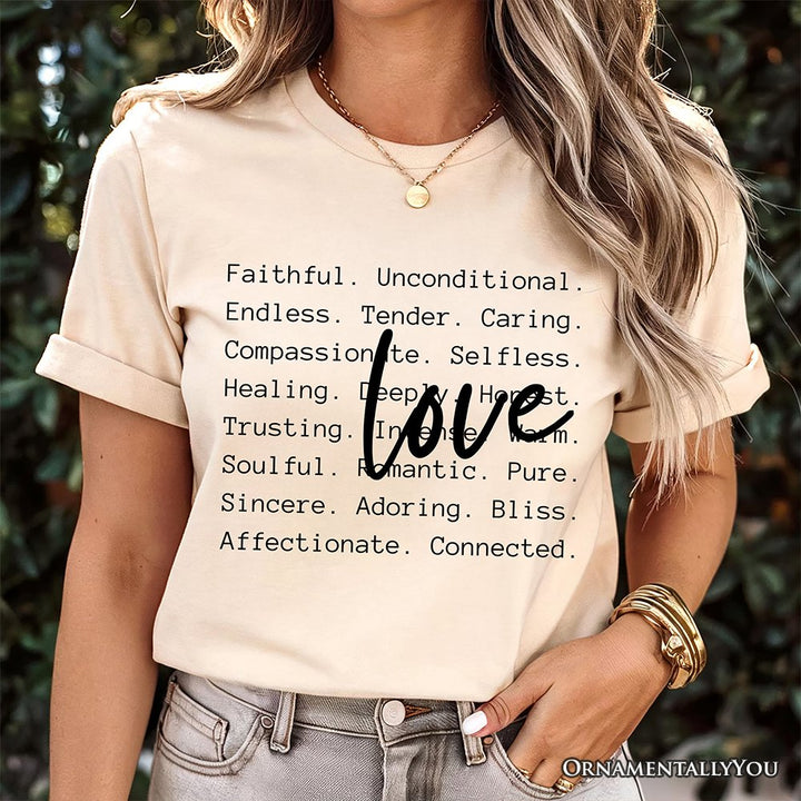 Love Definition Words T-Shirt, Minimalist Valentine Inspirational Love Tee T-Shirts OrnamentallyYou 