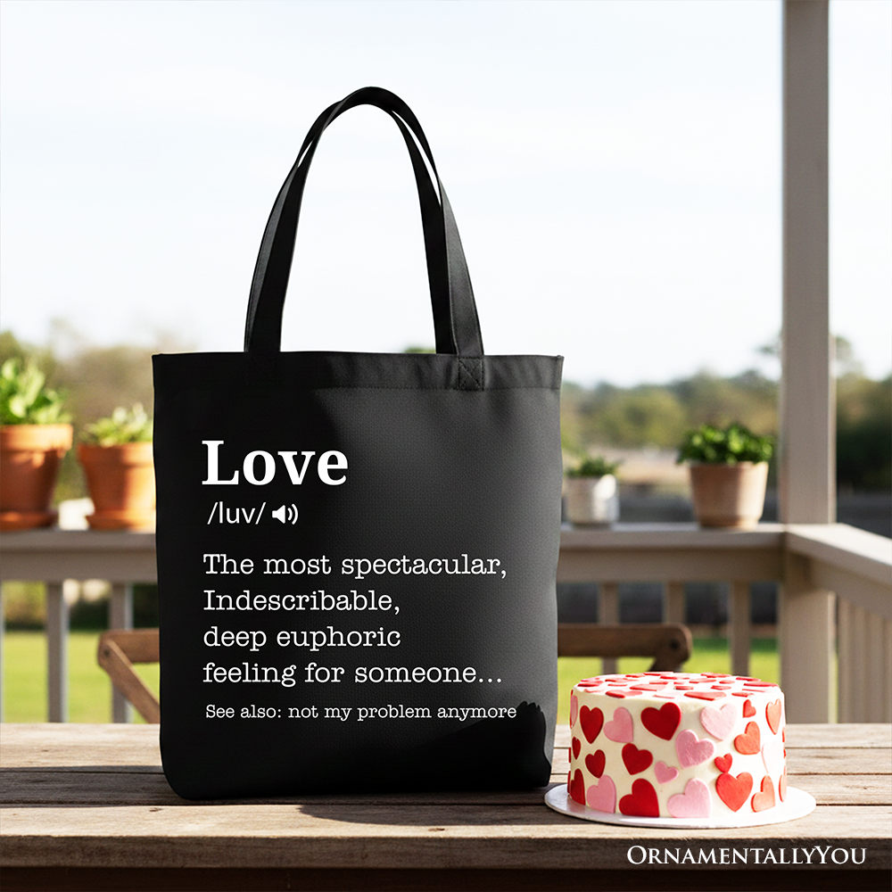 Love Not My Problem Anymore Definition Canvas Tote Bag, Sarcastic Gift Shopper for Exes