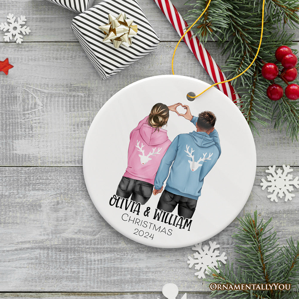 Lovers Together Personalized Christmas Ornament, Couples Custom Keepsake Gift