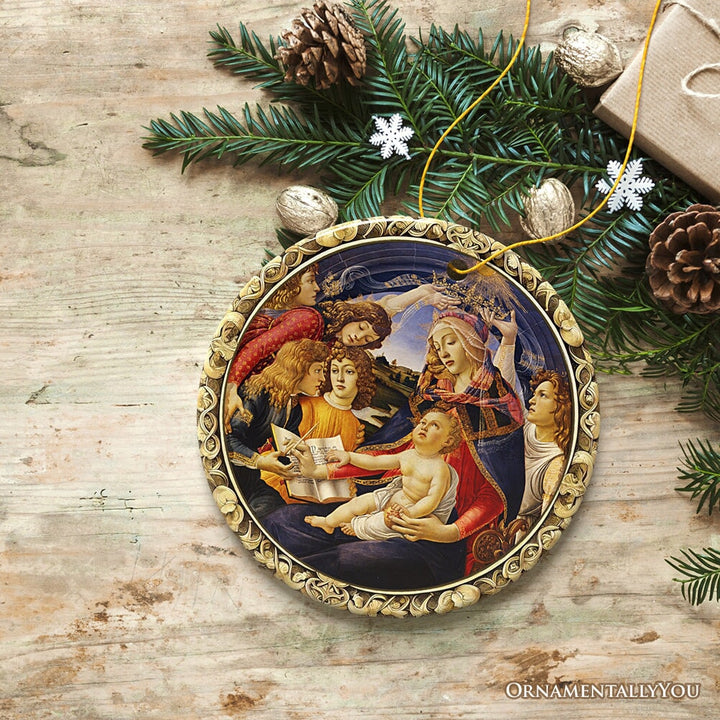 Madonna and Child Famous Botticelli Art Painting Ornament of the Renaissance Medici Family and Nativity Ceramic Ornament OrnamentallyYou 