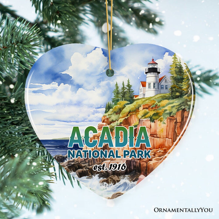 Majestic Acadia National Park Artwork Ornament, Travel Souvenir and Christmas Gift Ceramic Ornament OrnamentallyYou Heart 