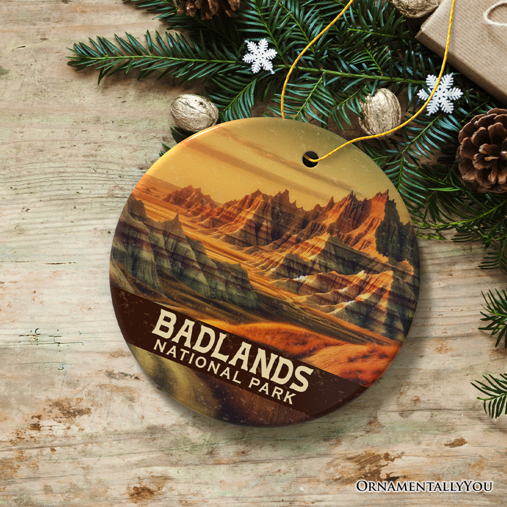 Majestic Badlands National Park Ornament, Scenic Western Landscape Christmas Gift and Nature Souvenir