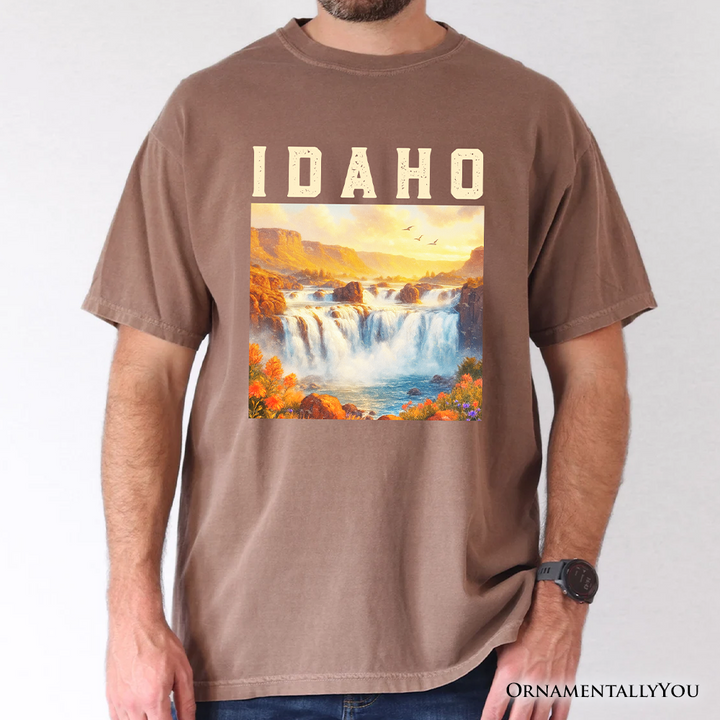 Majestic Idaho State Shoshone Falls T-Shirt, Scenic Waterfall Tee and Nature Travel Souvenir