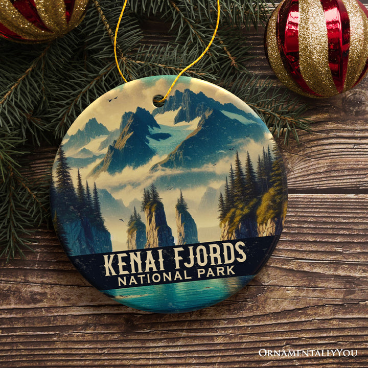 Majestic Kenai Fjords National Park Ornament, Alaska Coastal Wilderness Christmas Gift and Traveler Souvenir