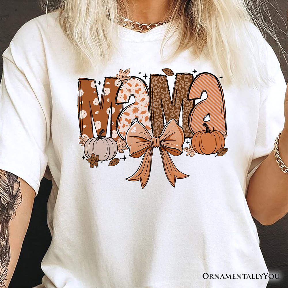 Mama Coquette Autumn T-Shirt, Cozy Fall Pumpkins for Mothers T-Shirts OrnamentallyYou 