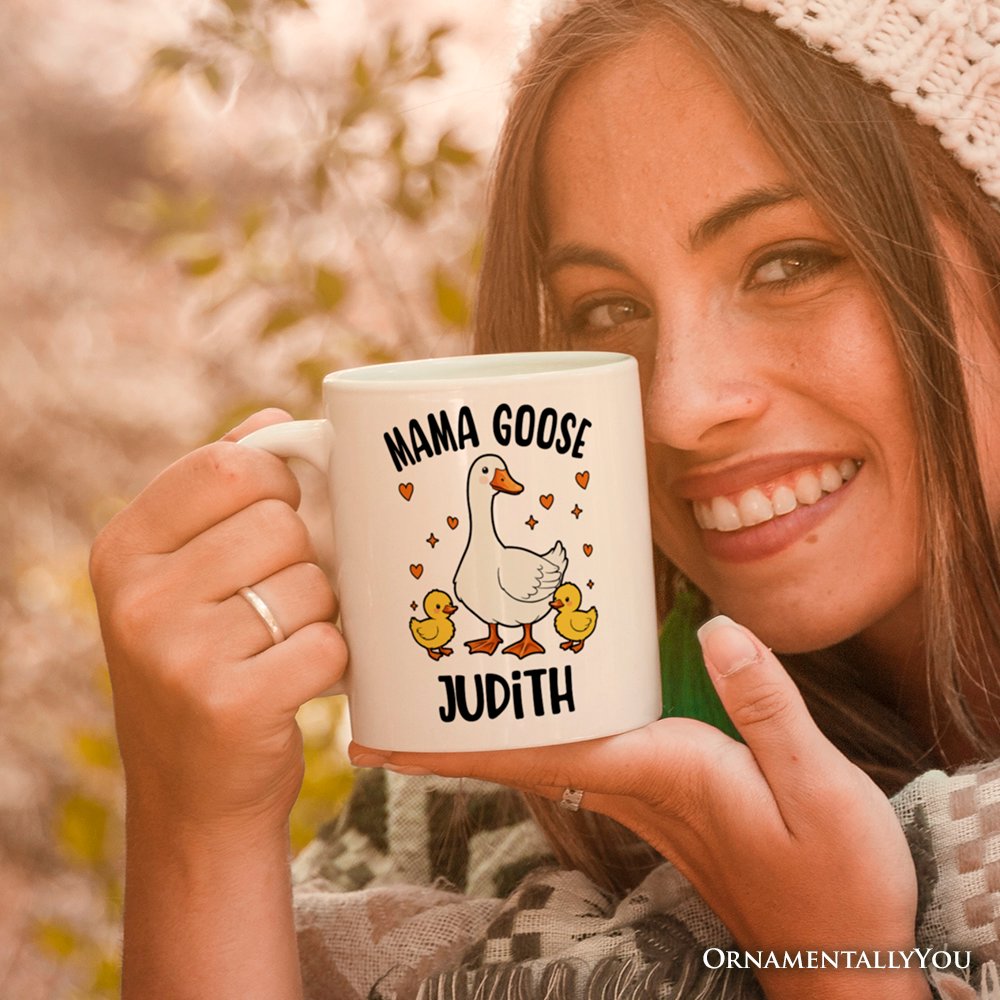 Mama Goose Personalized Mug, Mother Gift With Custom Name Personalized Ceramic Mug OrnamentallyYou 