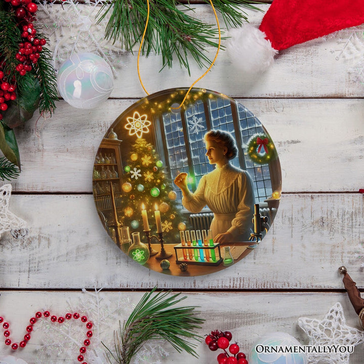 Marie Curie Christmas Ornament, Physicist and Chemist Student and Teacher Gift Ceramic Ornament OrnamentallyYou 