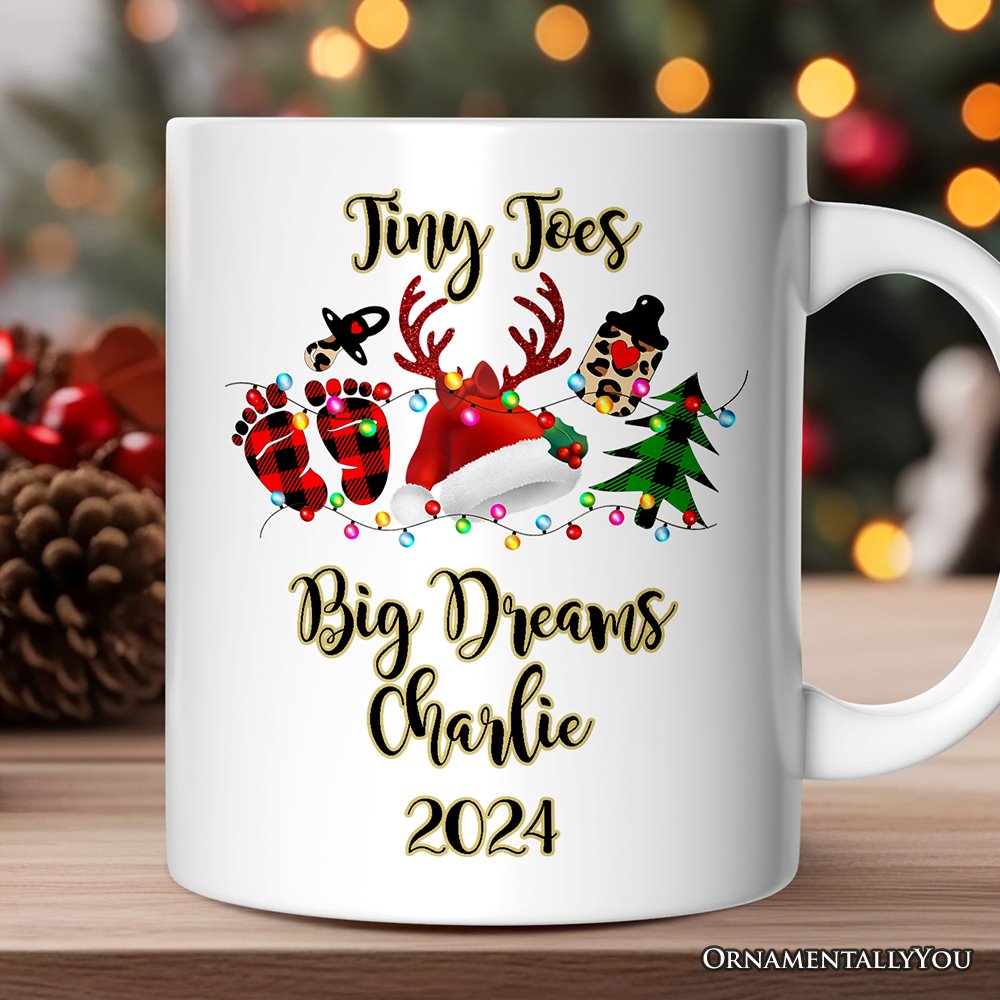 Personalized Mug Baby Christmas Buffalo Plaid Gift Personalized Ceramic Mug OrnamentallyYou 