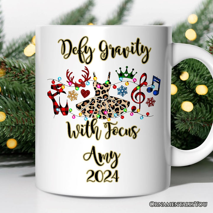 Personalized Mug Ballet Buffalo Plaid Christmas, Dance Teacher Gift Personalized Ceramic Mug OrnamentallyYou 