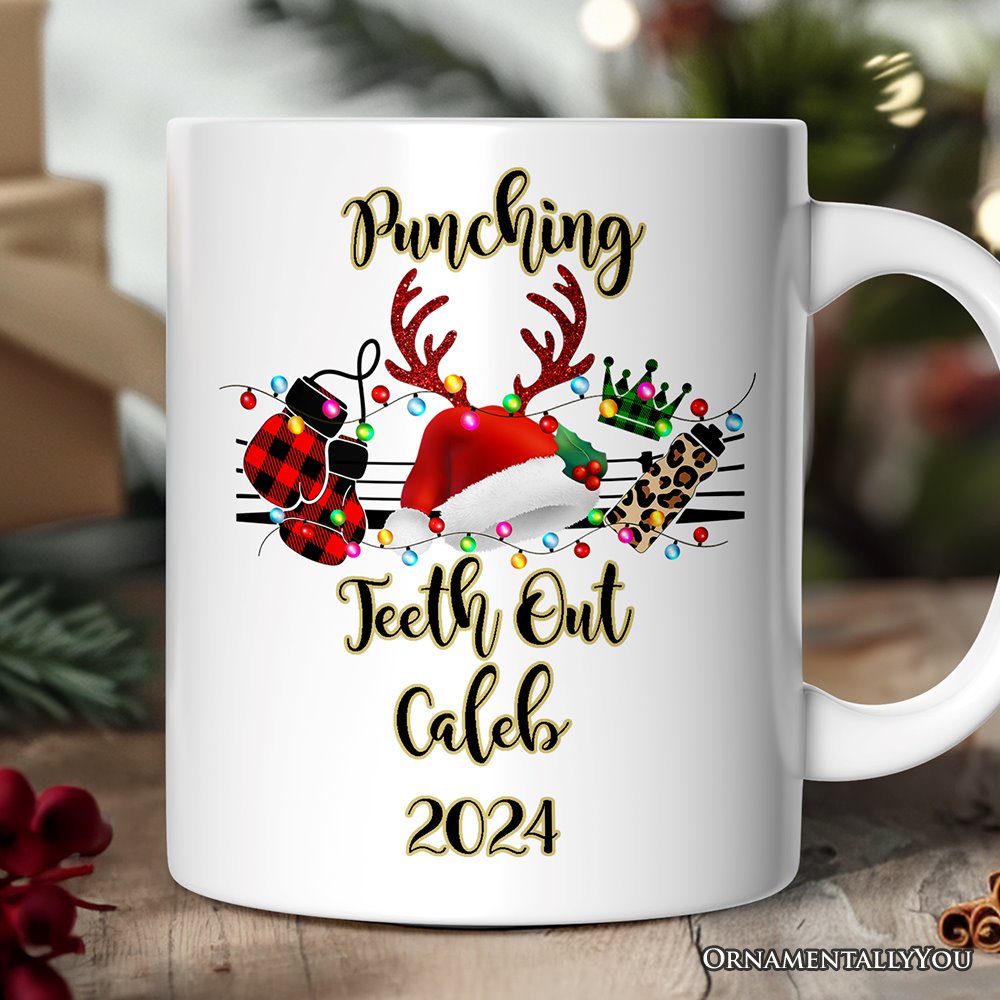 Personalized Mug Boxing Buffalo Plaid Christmas, Team and Coaches Gift Personalized Ceramic Mug OrnamentallyYou 