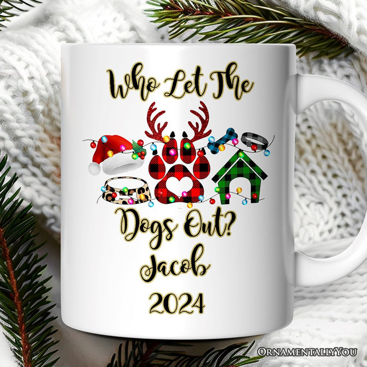 Personalized Mug Dog Buffalo Plaid Christmas, Dog Mom Gift Personalized Ceramic Mug OrnamentallyYou 