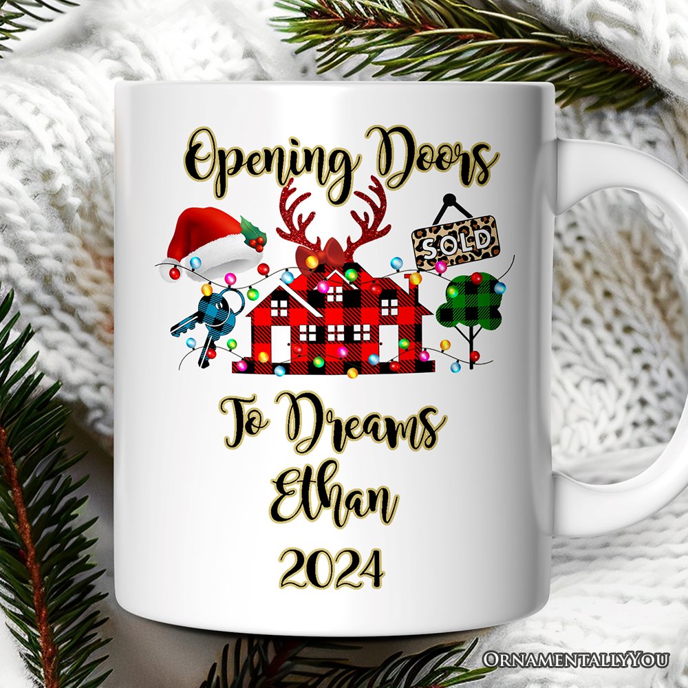 Personalized Mug Realtor Buffalo Plaid Christmas, Gift From Customers Personalized Ceramic Mug OrnamentallyYou 