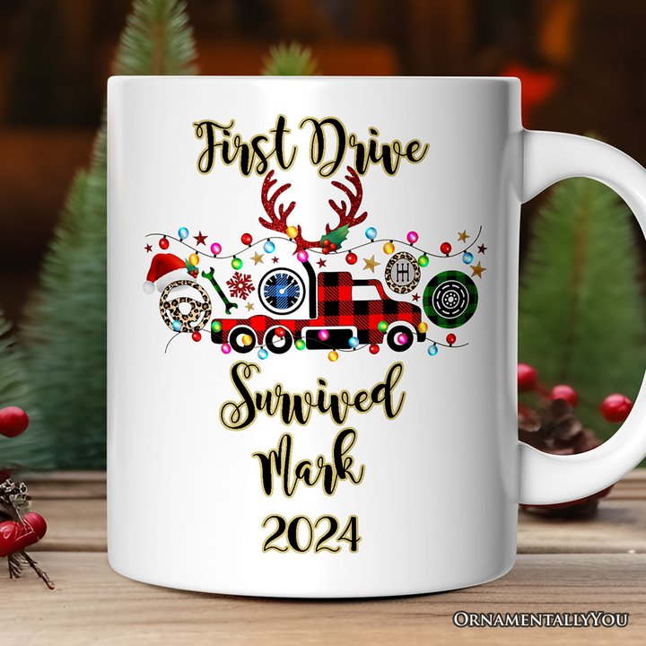 Personalized Mug Truck Driver and Logistics Buffalo Plaid Christmas, Freight Delivery and Dispatcher Gift