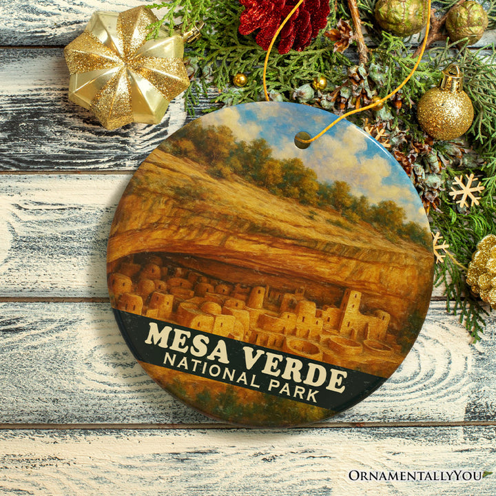 Mesa Verde National Park Ornament, Colorado Cliff Dwellings Ancient Ruins Christmas Keepsake and Historic Travel Souvenir