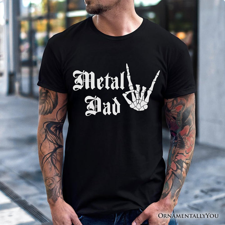 Metal Dad Skeleton T-Shirt, Rock Music Hand Sign Tee T-Shirts OrnamentallyYou 