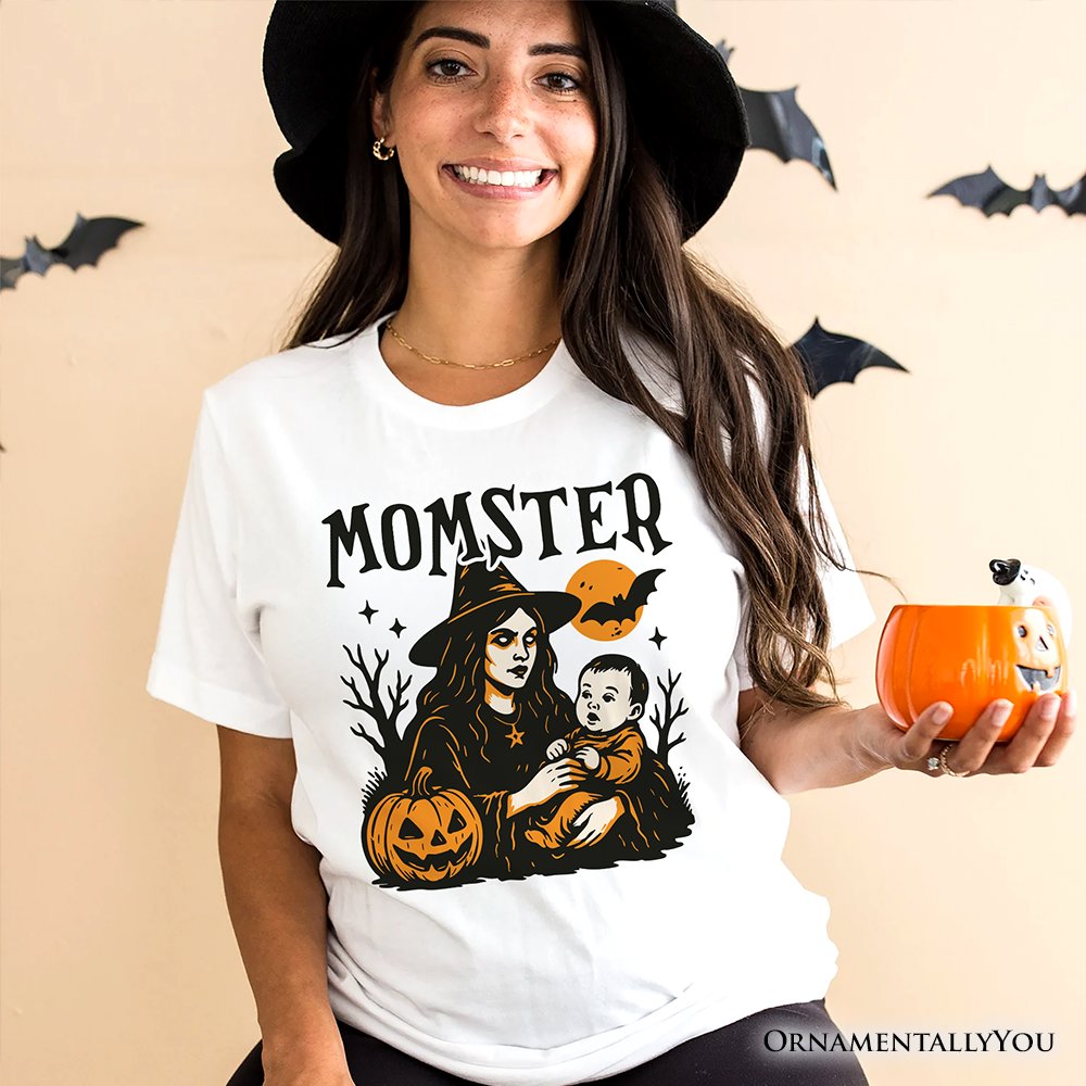 Momster T-Shirt for Spooky Season, Witchy Halloween Tee for Moms T-Shirts OrnamentallyYou 