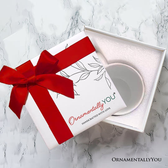 Elegant White Gift Box with Red Bow for 12oz Mug, 5"x4" High Quality and Sturdy Cup Gifting Gift Box OrnamentallyYou 