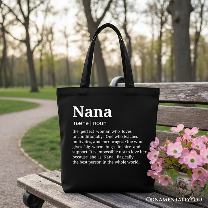 Nana Definition Canvas Tote Bag, Funny Grandmother Gift Shopper