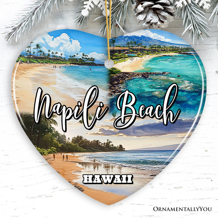Napili Beach Hawaii Tropical Paradise Christmas Ornament, Hawaiian Islands Souvenir