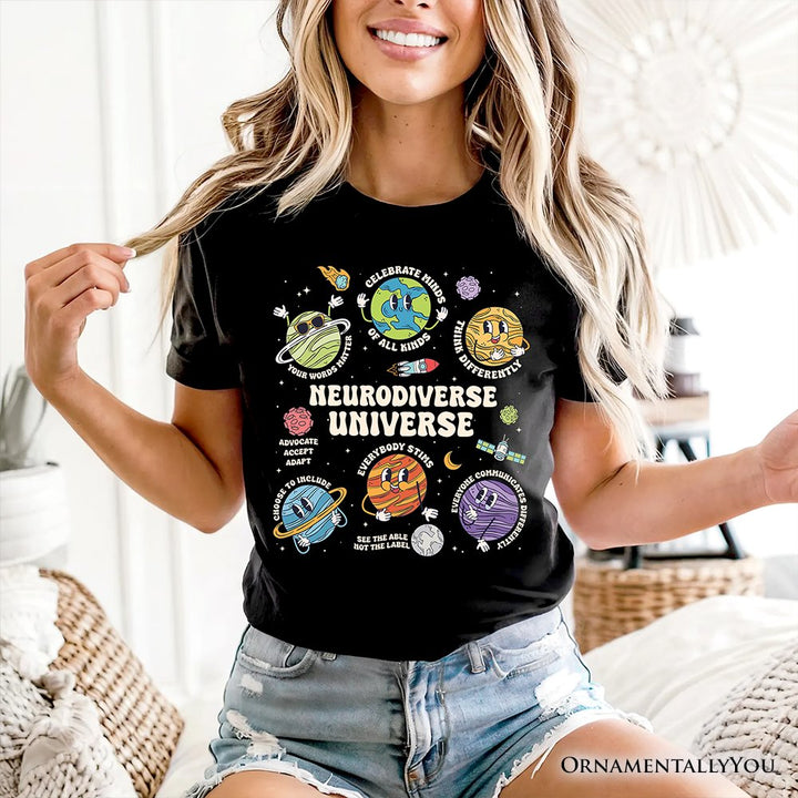 Neurodiverse Universe Autism Space T-Shirt, Colorful Autism Awareness Education Tee T-Shirts OrnamentallyYou 
