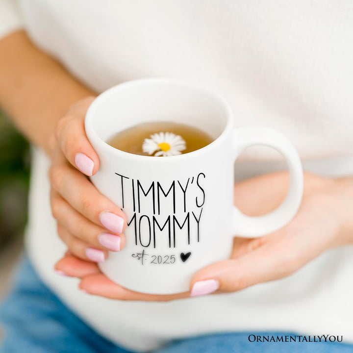 New Mom Personalized Mug, Blessed Mommy Gift With Custom Name and Year Personalized Ceramic Mug OrnamentallyYou 