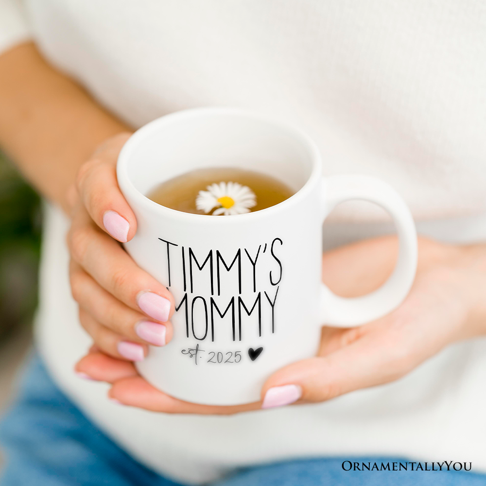 New Mom Personalized Mug, Blessed Mommy Gift With Custom Name and Year