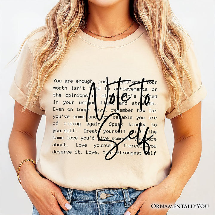 Note To Self Mental Health T-Shirt, Motivational Definition Tee T-Shirts OrnamentallyYou 