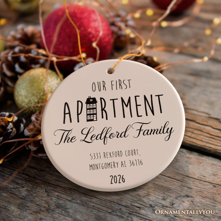 Our First Apartment Keepsake Personalized Ornament, 1st Home Themed Christmas Gift Ceramic Ornament OrnamentallyYou 