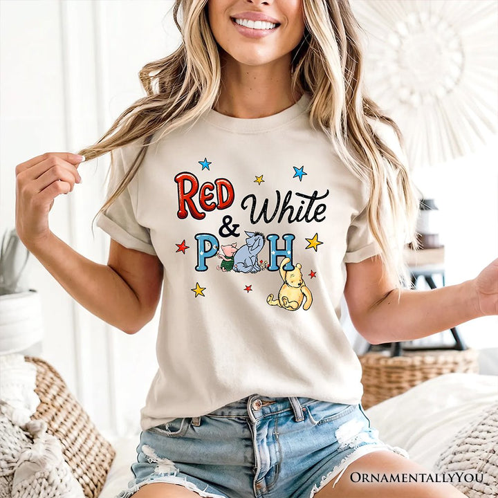 Patriotic 4th of July Red White & Proud T-Shirt, Cute Bear USA Stars Tee T-Shirts OrnamentallyYou 