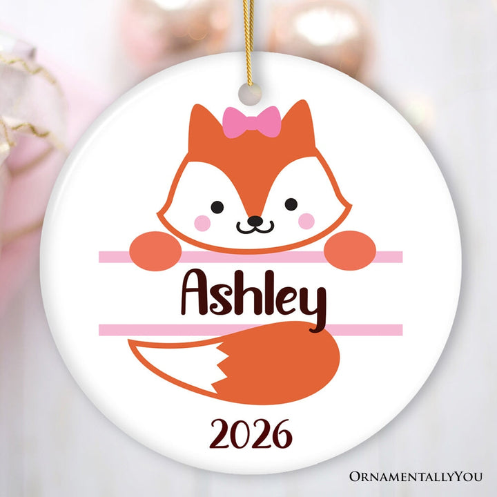 Personalized Baby Fox Christmas Ornament Ceramic Ornament OrnamentallyYou 