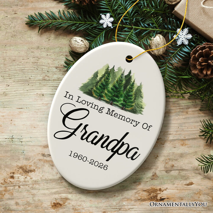 Personalized Memorial Minimalist Ornament, In Loving Memory Keepsake Gift Ceramic Ornament OrnamentallyYou Oval 