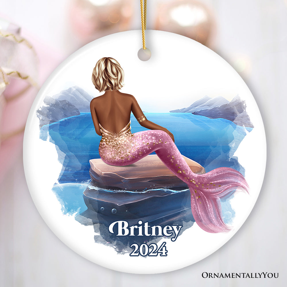 Personalized Mermaid Women Christmas Ornament