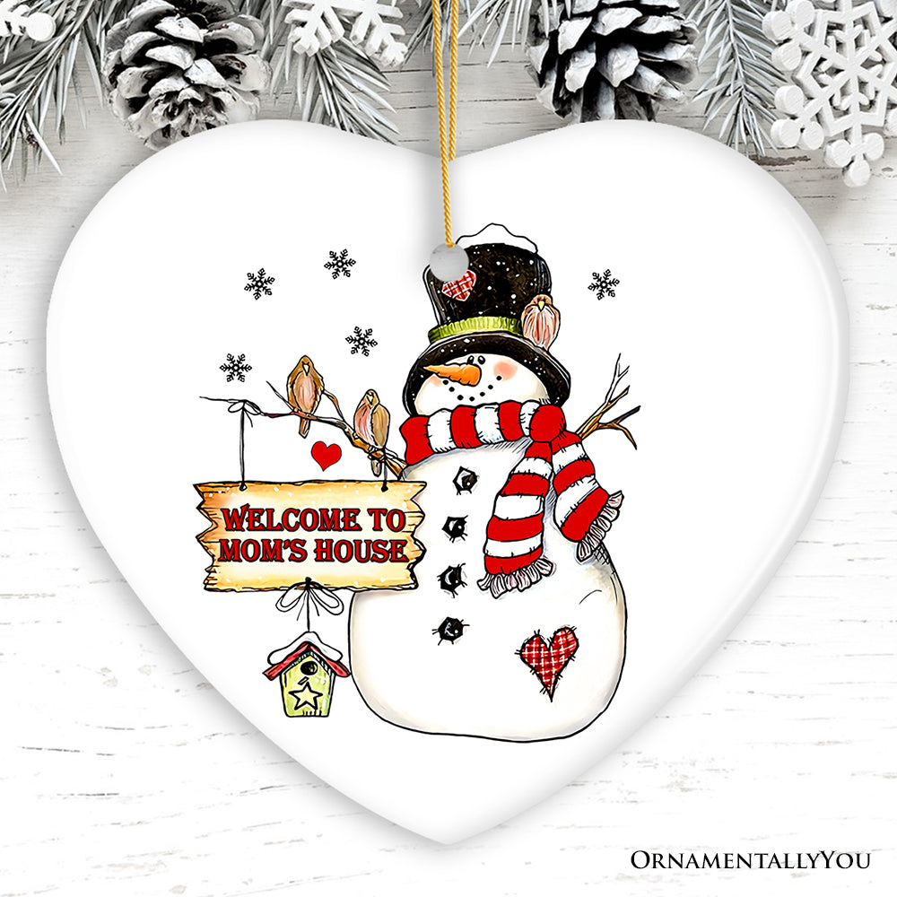 Personalized Snowman Christmas Ornament, Family Gift