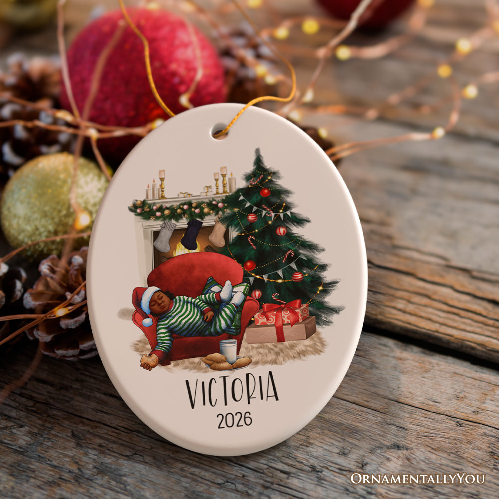 Personalized Toddler Ceramic Christmas Ornament, Gift for Child