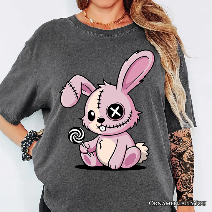 Pink Zombies Bunny Cute T-Shirt, Cute Gothic Halloween Tee
