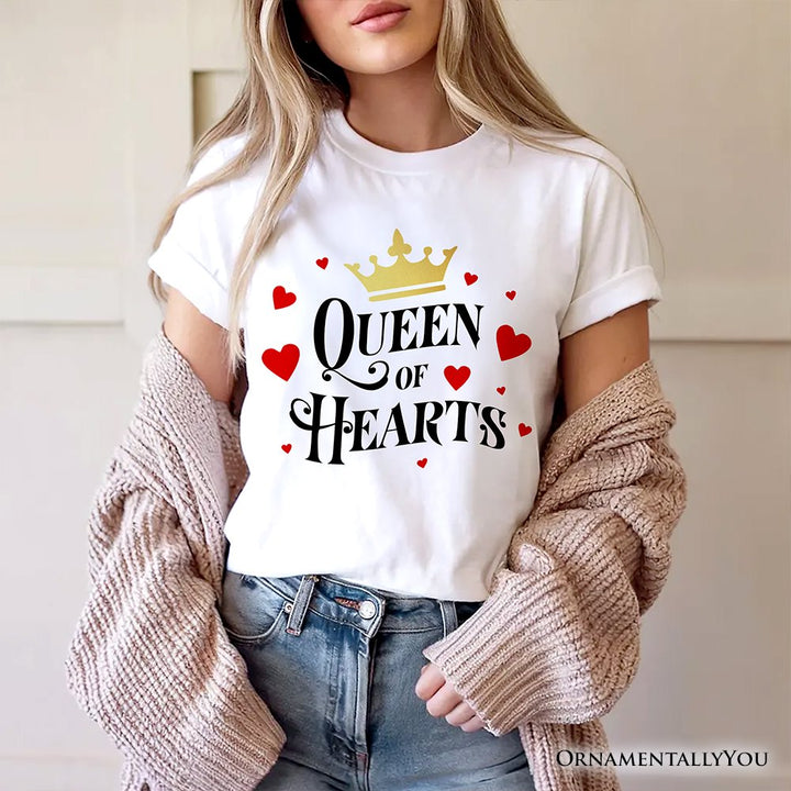 Queen of Hearts Crown T-Shirt, Royal Retro Valentine Tee T-Shirts OrnamentallyYou 