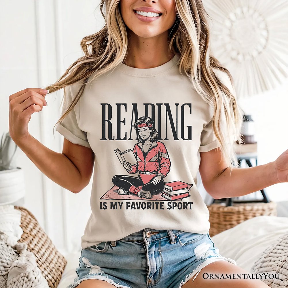 Reading Is My Favorite Sport Bookworm T-Shirt, Retro Bibliophile Tee T-Shirts OrnamentallyYou 