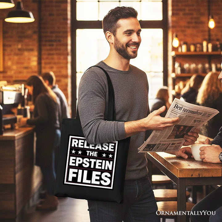 Release The Epstein Files Canvas Tote Bag, Justice Demand Protest Gift Shopper OrnamentallyYou 