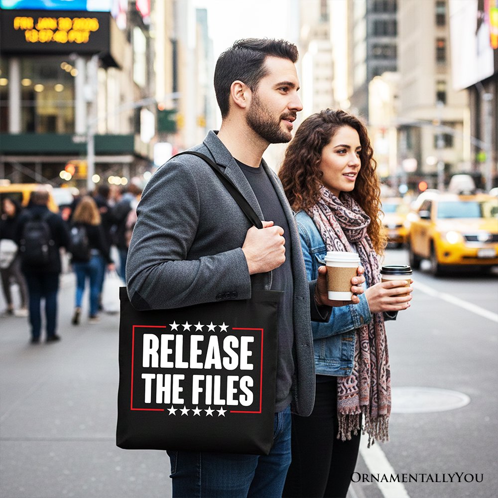 Release The Files Protest Canvas Tote Bag, Government Transparency Resistance Gift Shopper OrnamentallyYou 