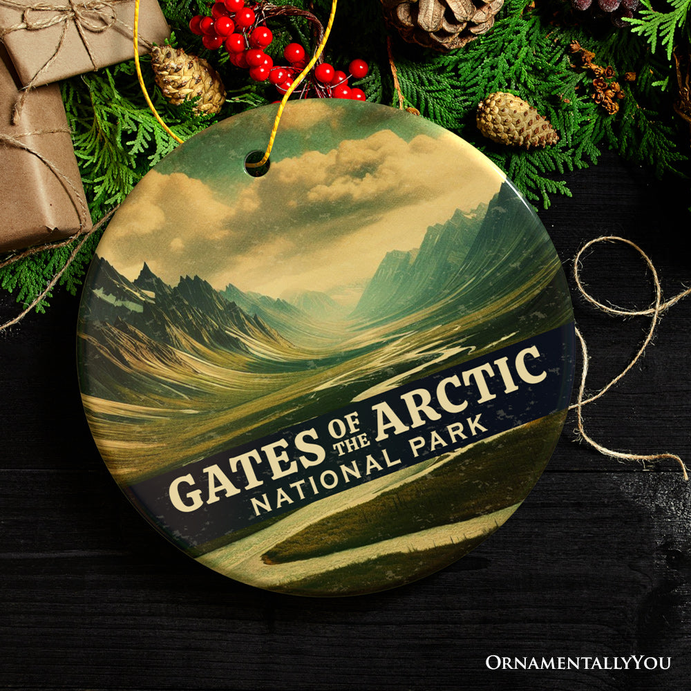 Remote Gates of the Arctic National Park Ornament, Alaska Untamed Wilderness Valley Christmas Gift and Arctic Adventure Keepsake