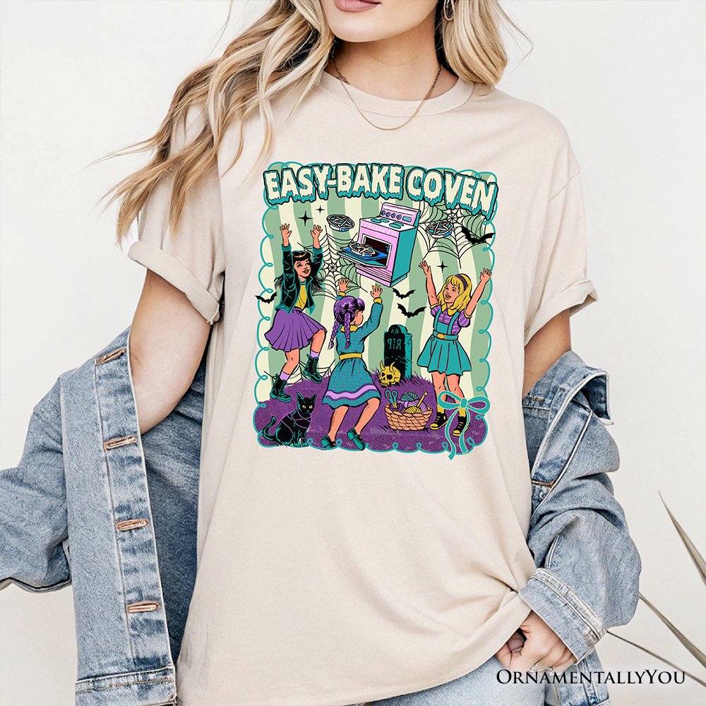 Retro Easy-Bake Coven Horror Movie T-Shirt, Funny Retro Witch Halloween Tee T-Shirts OrnamentallyYou 
