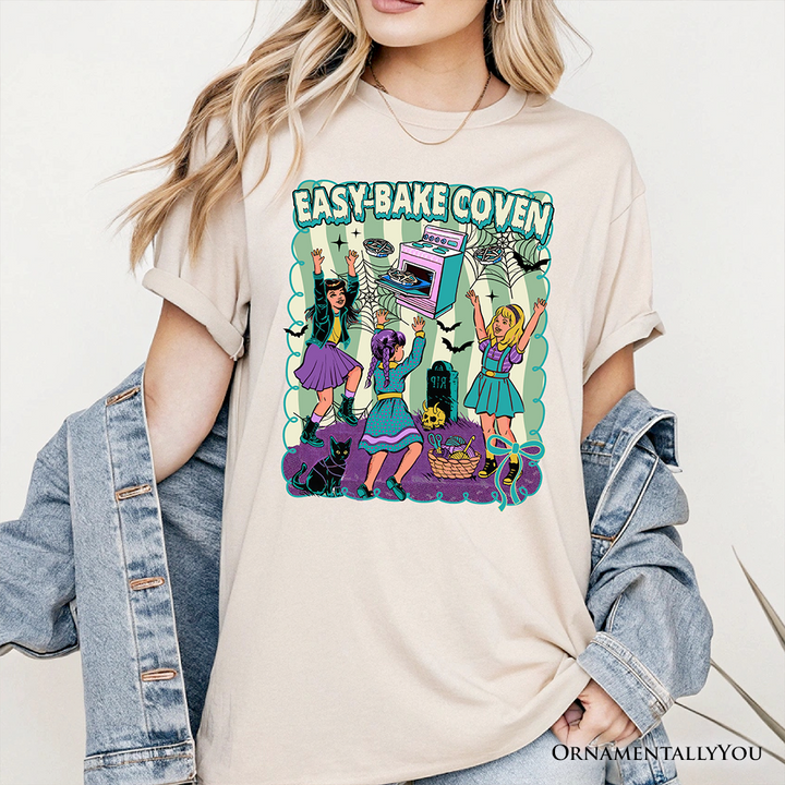 Retro Easy-Bake Coven Horror Movie T-Shirt, Funny Retro Witch Halloween Tee