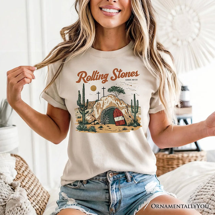 Rolling Stones Christian T-Shirt, He is Risen Easter Tee T-Shirts OrnamentallyYou 