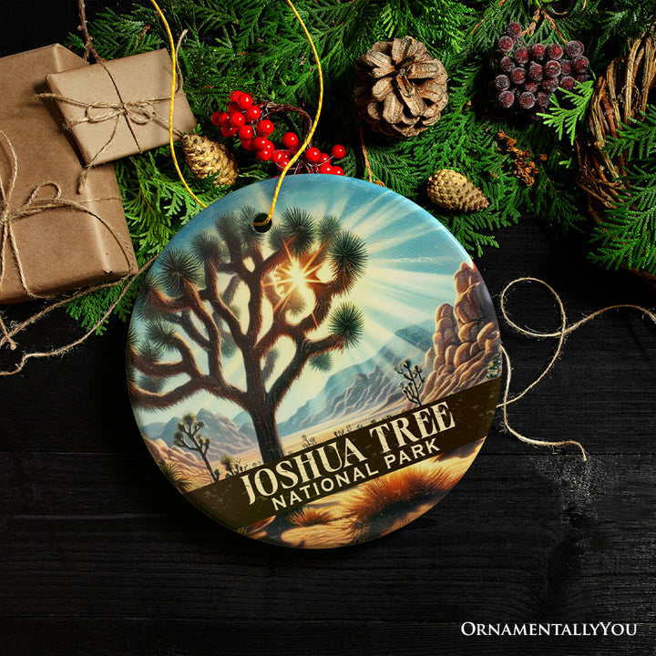Rustic Joshua Tree National Park Ornament, California Desert Scene Christmas Gift and Nature Souvenir