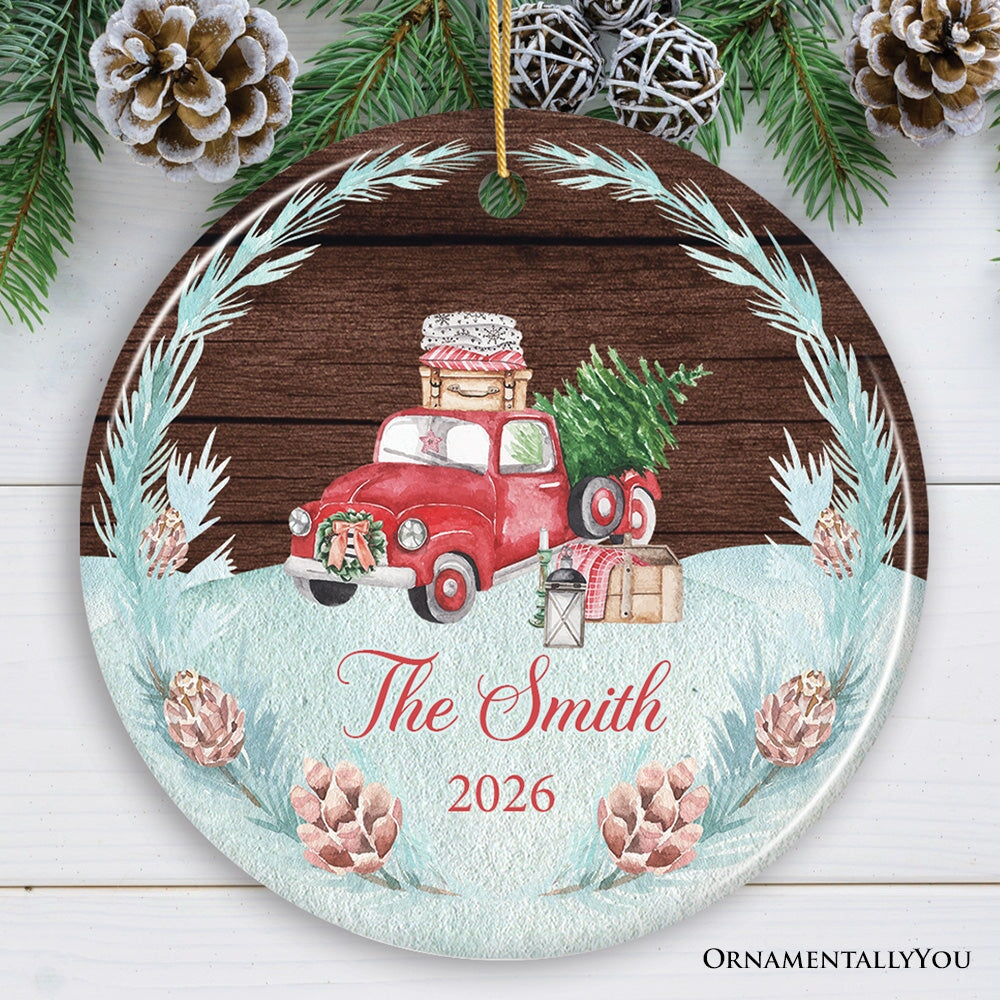 Rustic Vintage Personalized Family Ornament Ceramic Ornament OrnamentallyYou 